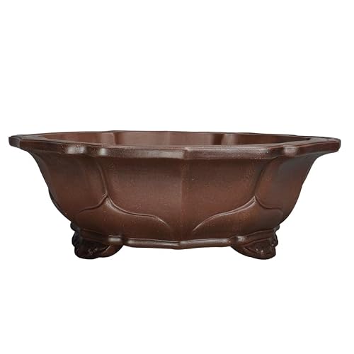 ULTRAWAVE Flower Pots Purple Clay Handmade Antique Large Petal-Shaped Succulent Flower Pots Large, Medium and Small Three-Piece Set Decorative Planter