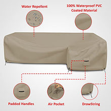 Patio Sectional Sofa Cover 12 Oz - 100% Waterproof & Weather Resistant PVC Coated 83" x 104" x 31" x 32" L Shape Sofa Cover for Indoor/Outdoor (Right Side Sofa, Beige)