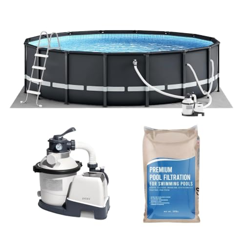 16ft x 48in Round Frame Above Ground Swimming Pool Set with Filter Sand