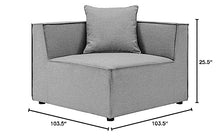 Modway EEI-4388-GRY Saybrook Patio Upholstered Sectional Sofa in Gray, 8-Piece Set