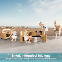 Transformer Table Extendable Outdoor Dining Set, Light Oak, Natural