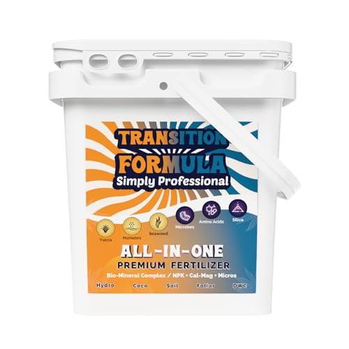 Transition Formula – Premium Fertilizer for Pre-Flower Growth – Organic Mineral Hybrid with Seaweed, Yucca & Amino Acids – Water-Soluble Plant Food – Made in USA - 25 LB Bucket