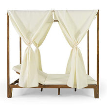 Christopher Knight Home Outdoor Chaise Lounge Teak and Cream
