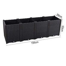 Hershii Plastic Raised Garden Bed Planter Kit DIY Indoor Outdoor Rectangular Vegetable Herb Flowers Planting Extra Deep Container Box Gardening Decoration Gift for Patios, Lawn, Yard, Porch - Black