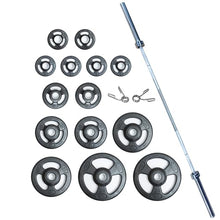 York Barbell Rubber Encased Steel Olympic Weight Plate Set