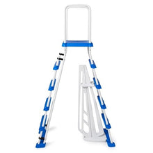 A-Frame Above Ground Pool Ladder w/Barrier for 48" to 52" Pool Height