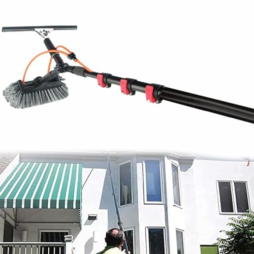 Cleaning Brush Window Cleaning Pole, Water Supply Telescopic Brush, Cleaner Greenhouse Roof, Cleaning Photovoltaic Solar Panels ()