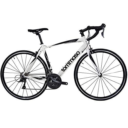 Tommaso Forcella Sport Bike Performance Aluminum Road Bike Carbon Shimano Claris 24 Speeds Road Bicycle Matte White