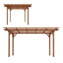 12 x 10 FT Outdoor Pergola with Slatted Roof for Backyard and Patio