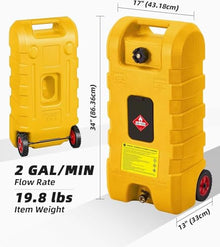 STMHOM 15 Gallon Gas Caddy, Heavy-Duty Gas Can and Fuel Caddy with Manual Fuel Transfer Pump, Portable Fuel Tank on Wheels with 10 ft Hose for Lawn Mowers, Cars, Boats, ATVs, Home and Farm Use, Grey