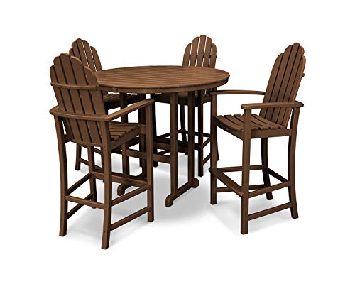 Trex Outdoor Furniture Cape Cod Bar Set Tree House - 3-Piece HDPE Bar Height Adirondack Chairs and Table - Fade-Resistant Patio Dining Set for Deck, Poolside & Garden
