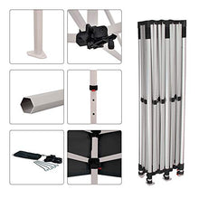 Vispronet 10x20 Instant Canopy Tent with 4 Side Walls - Commercial Grade Steel Frame, Water-Resistant Canopy Top - Includes Bonus Canopy Bag and Stake Kit Black