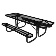 COATEDOUTDOORFURNITURE 8Ft Rect Picnic Table, Expanded, Textured Black