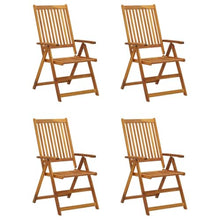 fsahslih 4 Pcs Wooden Patio Reclining Chairs with Cushions Set