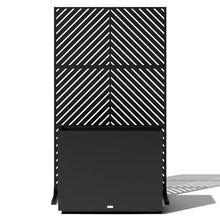 Veradek Block Series Span Planter + Arrow Privacy Screen Set, Black – Tall Outdoor Rectangular Planter with Removable Insert & Modern Privacy Divider Panel for Patio, Deck, Balcony or Garden