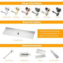 Spotix HPC Rectangle Match Lit Fire Pit Burner Kit (FPSR36X18KIT-NG-MSCB) with 36x18-Inch Stainless Steel Burner, Natural Gas, Polished Chrome, with Flange, Key, Valve, Flex Line and Fittings