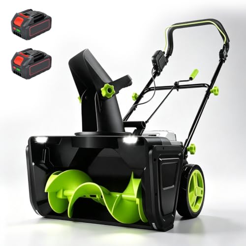 HASORVLUK Cordless Snow Blower, Brushless Motor, 20 Inch Clearing Path 2Bat