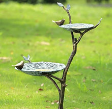 Verdigris Finish Gossiping Birds Bird Feeder Outdoor Décor