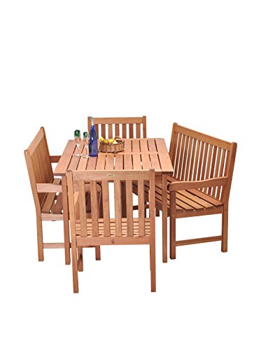Amazonia Milano 5-Piece Bench Set Light Brown
