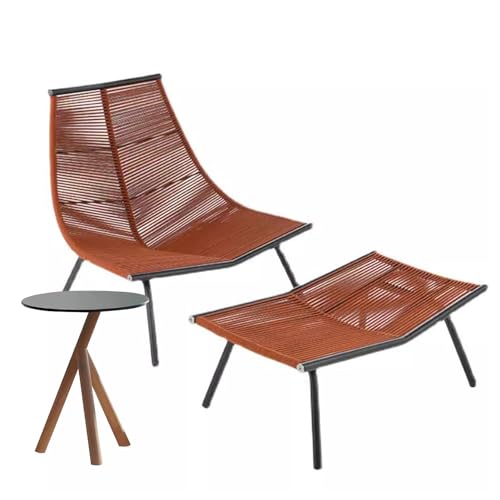 KPHYMOD Patio Furniture Set for 4, with Foot Stool & Coffee Table, Outdoor Modern Conversation Chairs Set Garden Conversation Bistro Sets
