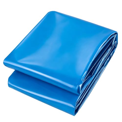 Gaommini Blue Fish Pond Liner Underlay 8x12FT HDPE Waterproof Film Membrane, Outdoor Outdoor Pond Liners Sealing for Koi Ponds, Aquaculture and Water Gardens(32.8x39.3ft)