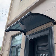 Outdoor Awning Black Door & Window UV Resistant Rainproof Aluminum Canopy, Large Water Reservoir Patio Protection, 100x240cm Size S