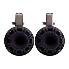 KICKER 2 Pair KMTCXL65 6.5" 300W Peak Multicolor LED Marine Tower Speakers Black