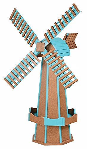 Furniture Barn USA Jumbo Poly Lumber Windmill Mahogany and Aruba Blue