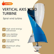3KW Vertical Axis Wind Turbine Kit 24-120V With 2 Solar Panels & Controller