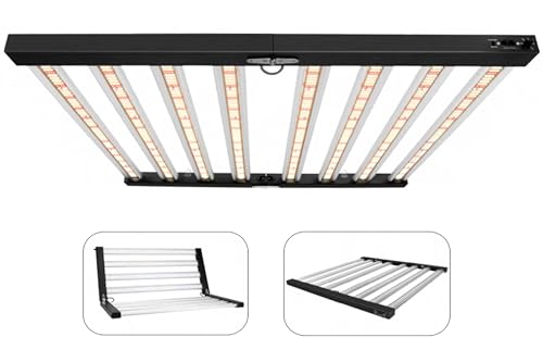 Helios Full Spectrum LED Grow Light | Foldable Bar Design with Manual Dimmer RJ11 | Built-in UL Certified Driver | Energy-Efficient Commercial Horticulture High-Efficacy Lights (840, Watts), Black