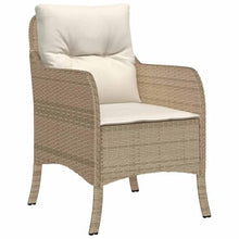 WDGJJFECNMUEHI Modern Outdoor Dining Set 5-Piece with Cushions, Beige Poly Rattan Patio Furniture Set for Garden, Backyard, Terrace, All-Weather Wicker Table and Chairs with Tempered Glass Top