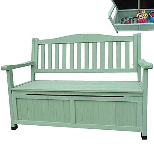 WZYPZFCL Terrace Park Benches Outdoor Storage Bench, Weatherproof Solid Wood Bench, Double Courtyard Bench with Backrest and Armrests, for Storing Gardening Tools/Outdoor Supplies