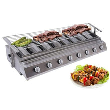 Commercial Gas Grill,Stainless Steel Tabletop Gas Grill,with 8 Burners, for Restaurants and Outdoor Events