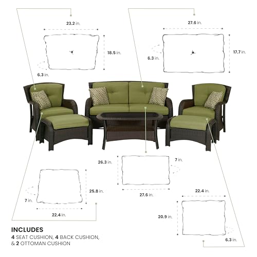 Hanover Replacement Cushions for Strathmere 6-Piece Seating Set Cilantro Green