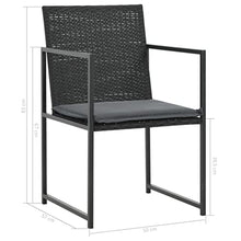 BUKSCYJS Stylish Patio Furniture Set, Balcony Furniture, 9 Piece Patio Dining Set with Cushions, Easy to Assemble Suitable for Patio, Porch, Backyard, Balcony, Garden and Poolside Poly Rattan Black
