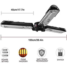 Electric Patio Umbrella Heater, Folding Outdoor Electric Infrared Space Heater with 3 Heating Panels for Pergola Or Gazabo Parasol Patio Heater,Black