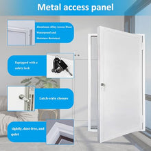 White Metal Access Panel Door in Hatch Cover for Gas, Water, Electricity - Durable Service Door with Lockable for Access Door 24"×36"/30"×20"/32"×48"(20x48in/51x122cm)