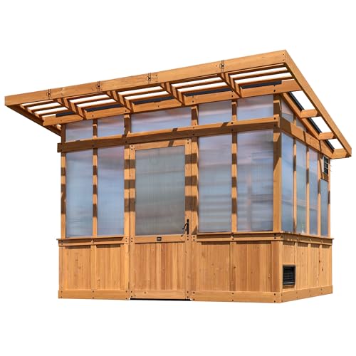Backyard Discovery Poppy 11' x 7' Cedar Wood Greenhouse Kit Light Brown