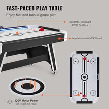 VEVOR Air Hockey Table 72" Indoor LED Sports Game Black and White