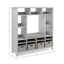 Martha Stewart Kids' Storage System Grey Wood Bookshelf Cubby with Seat Cushion