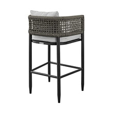 Armen Living Alegria Outdoor 5-Piece Aluminum & Rope Bar Set Black
