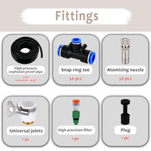 Automatic Drip Irrigation Kits Outdoor, Versatile High Pressure Fine Mist for Construction/Workshop/Farm/Garden, Quick-Connect Misting Sprinkler