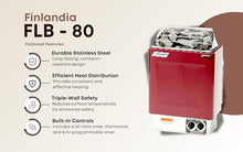 Finlandia/Harvia FLB-80/KIP-80B Sauna Heater, 8kw 240v/1ph, Maximum 425 cubic feet
