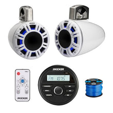 KICKER All-Weather Marine Media Center Receiver with 2x 6.5" LED Tower Speakers White