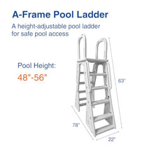 A-Frame Pool Ladder Height-Adjustable for 48-56 in Pools