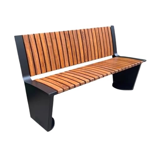 yinxx240708 Heavy-Duty Outdoor Benchs Steel Frame and Wood Surface Sitting, Park Outdoor with Backrest Bench for Garden Balcony Patio Seating Slatted Seat for Park, Yard & Porch