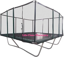 Galactic Xtreme Rectangle Gymnastic Trampoline with Safety Net Black and Green
