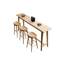 Bar Height Table Solid Wood Bar Table Home High, Modern Long Narrow, Suitable for Cafes, Balconies, Bars