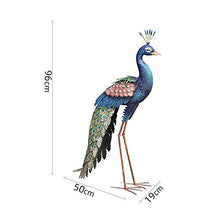 AKSHVA Outdoor Statues for Garden, Front Porch Peacock Sculpture, Retro Iron Art Simulation Peacock Display Garden Garden Animal Decoration Landscape Blue Peacock Decoration (Color : Cream)