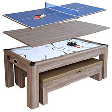 Hathaway Driftwood 7-ft Air Hockey Table Tennis Combination Woodgrain